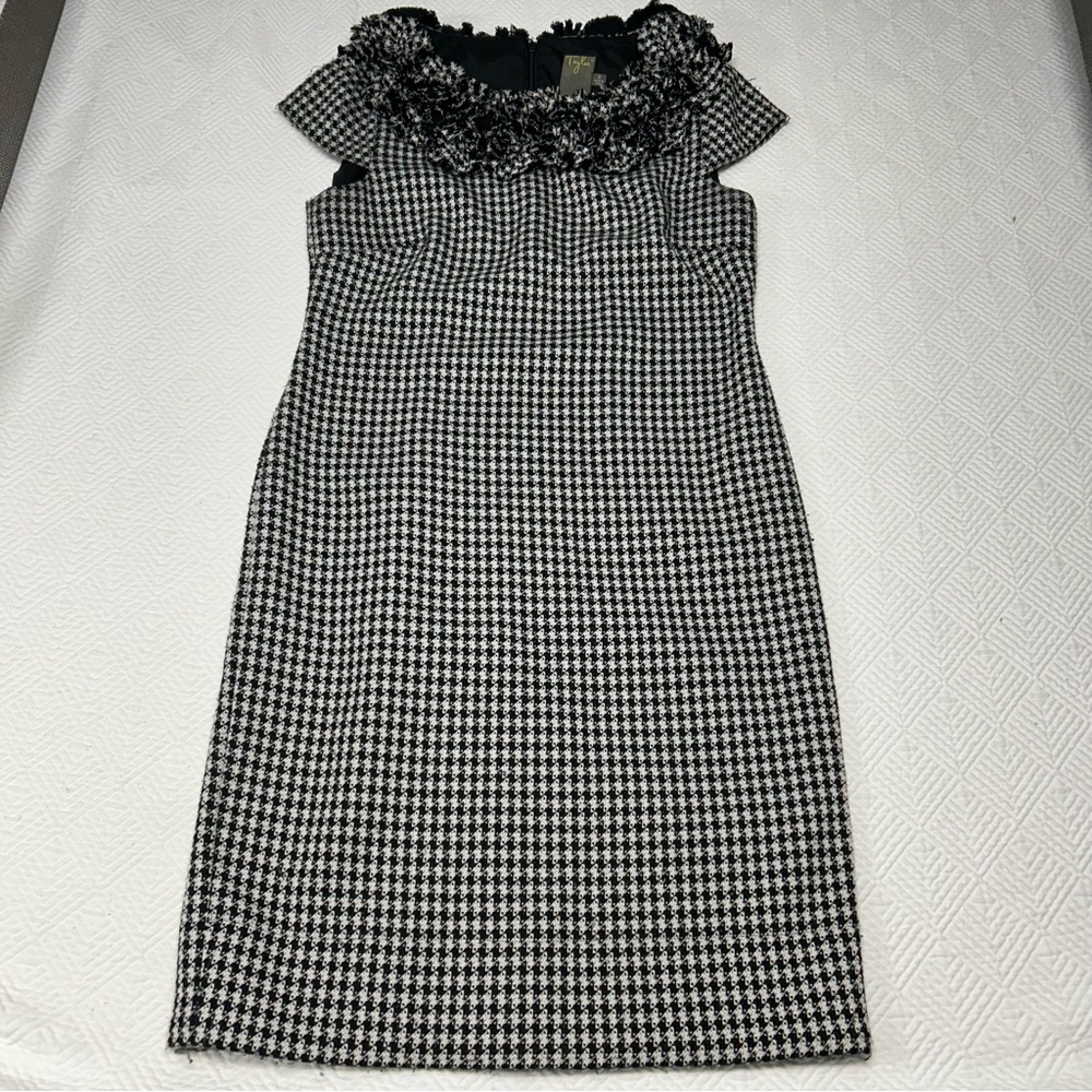 Taylor Black and White Houndstooth Mini Dress